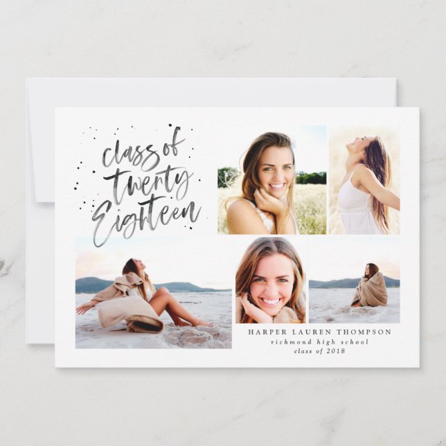 class of 2018 graduate multi photo announcement (Front)