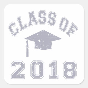 Class Of 2018 Graduation -  Grey Square Sticker