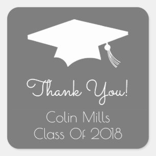 Class Of 2018 Label (Grey Graduation Cap)