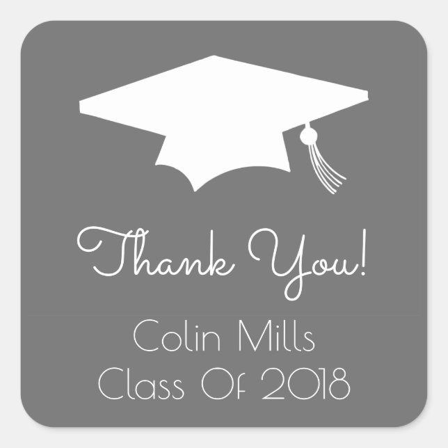 Class Of 2018 Label (Grey Graduation Cap) (Front)