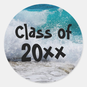 Class of 2018 Ocean Waves Surf Graduation Sticker