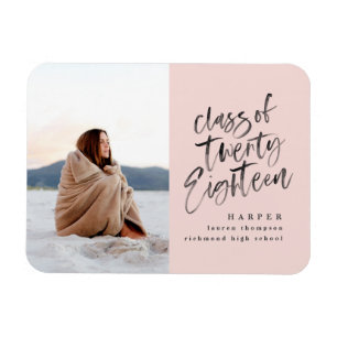 Class of 2018 photo graduate announcement card magnet