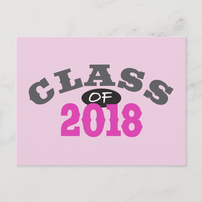 Class Of 2018 Pink Postcard (Front)