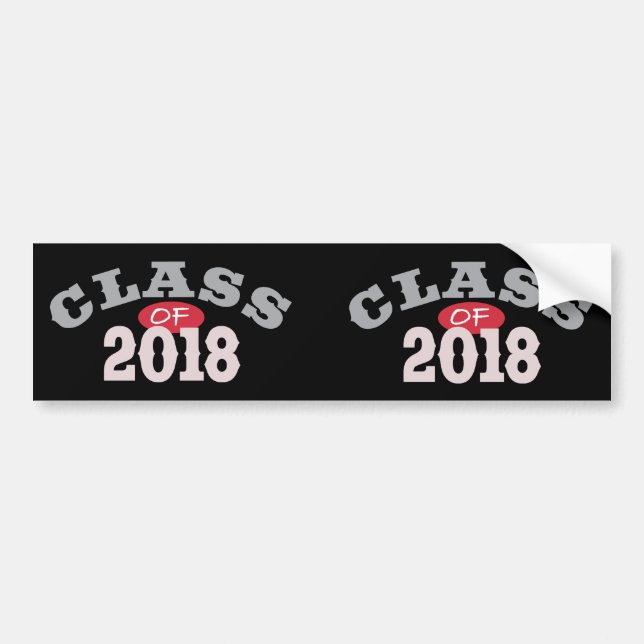 Class Of 2018 Red Bumper Sticker (Front)