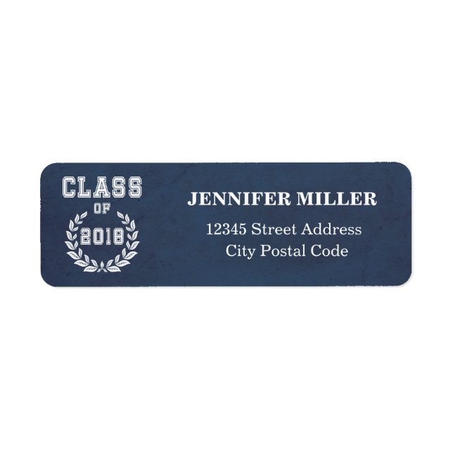 Class of 2018 return address label (Front)