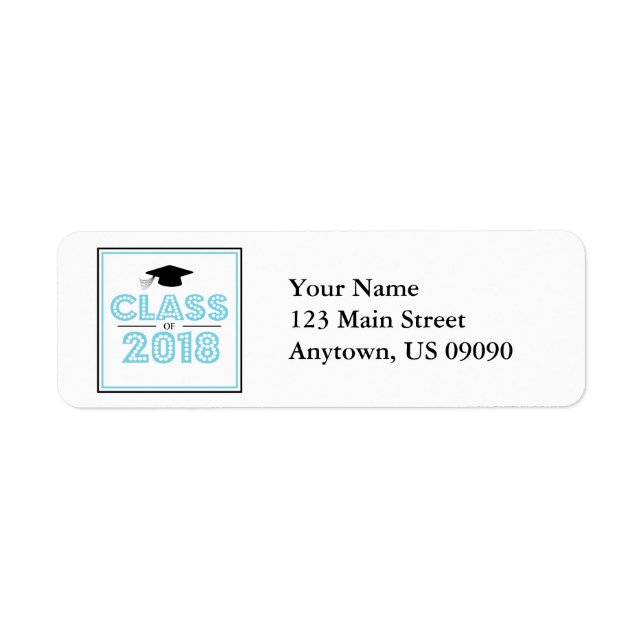 Class Of 2018 Return Address Labels (Light Blue) (Front)