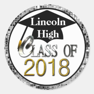 Class Of 2018 Sparkling Silver Graduation Seals
