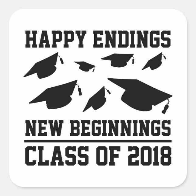 Class Of 2018 Square Sticker (Front)