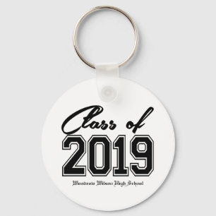Class of 2019 Black & Varsity Graduation Key Ring