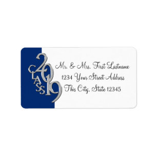 Class of 2019 Blue Silver Graduation Label
