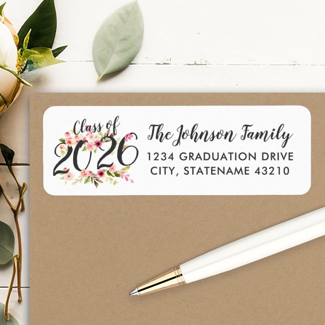 Class of 2019 Floral Graduation Return Address Label (Creator Uploaded)