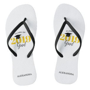 Class of 2019 Grad   Gold and Black Thongs