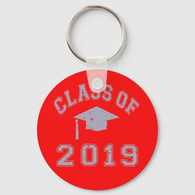 Class Of 2019 Graduation - Grey Key Ring (Front)