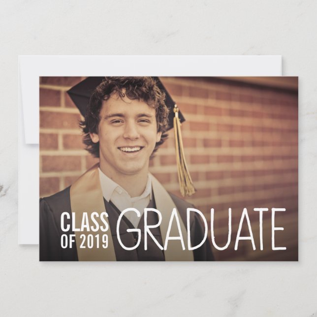 CLASS OF 2019 MALES GRADUATION PARTY PHOTO INVITE (Front)
