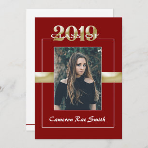 Class of 2019 Maroon & Gold Graduation Party Invitation