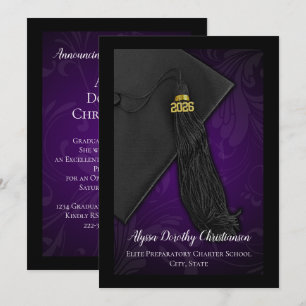 Class of 2019 Purple Tassel College Graduation Invitation