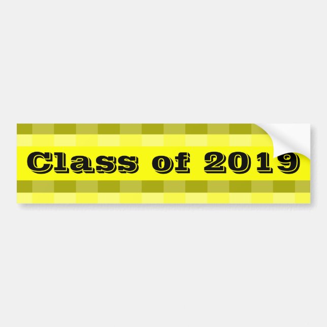 Class of 2019 Yellow Band Bumper Sticker by Janz (Front)