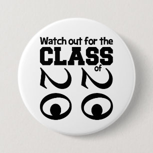 CLASS OF 2020 button, large 7.5 Cm Round Badge