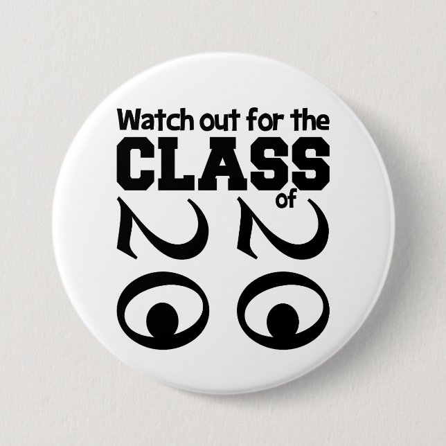 CLASS OF 2020 button, large 7.5 Cm Round Badge (Front)