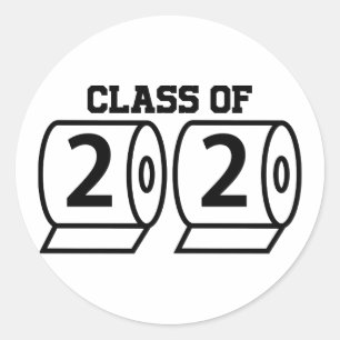 Class of 2020 Funny Toilet Paper TP graduation Classic Round Sticker