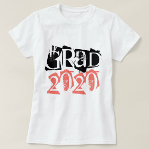Class of 2020 grad coral typography graduation T-Shirt