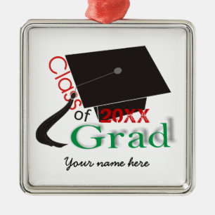 Class of 2020 Grad Graduation cap custom ornaments