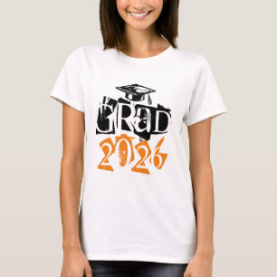 Class of 2020 grad orange typography graduation T-Shirt