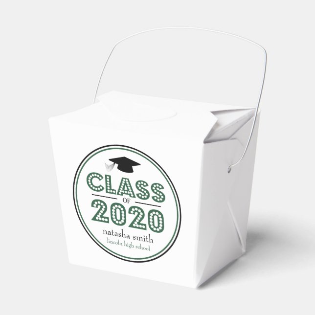 Class Of 2020 Graduation Favour Boxes (Emerald) (Front Side)