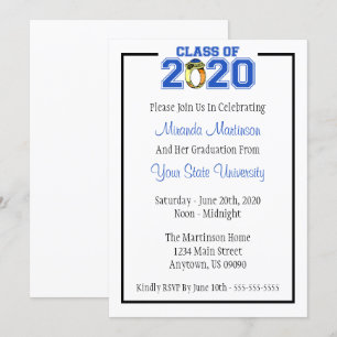 Class Of 2020 Graduation Invitation (Blue Ring)