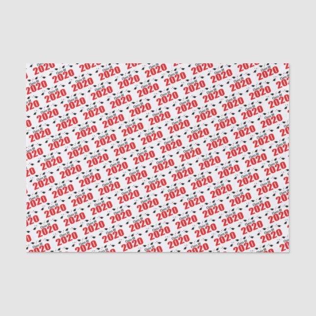 Class Of 2020 Graduation Tissue Paper (Red Caps) (Front)