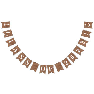 CLASS OF 2020 on Simulated Burlap with Anchors Bunting