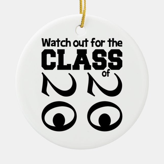 CLASS OF 2020 ornament, customizable Ceramic Tree Decoration (Front)