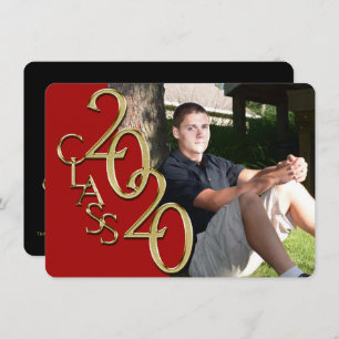 Class of 2020 Red Photo Graduation Invitation