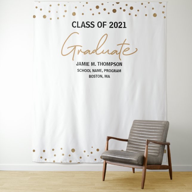 Class of 2021 backdrop graduation party tapestry (In Situ)