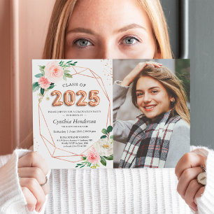 Class of 2021 Balloon Letters Photo Graduation Invitation