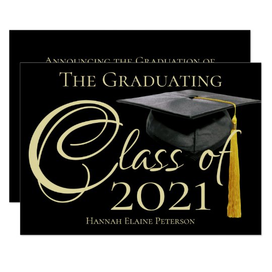 Class of 2021 Black Graduation Announcement | Zazzle.com.au
