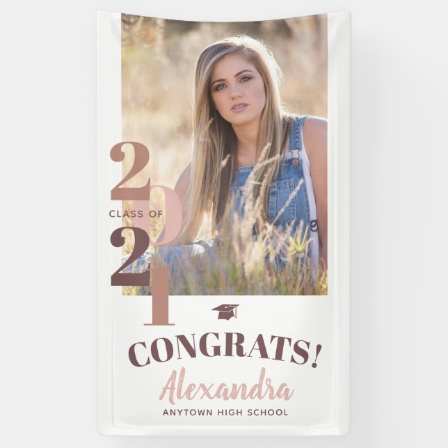 Class of 2021 Blush Vertical Photo Graduation Banner (Vertical)