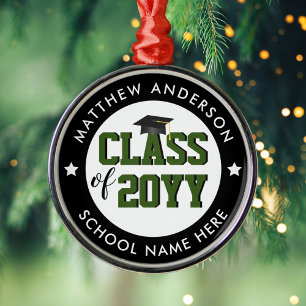 Class of 2021 Forest Green Graduate Graduation Metal Ornament