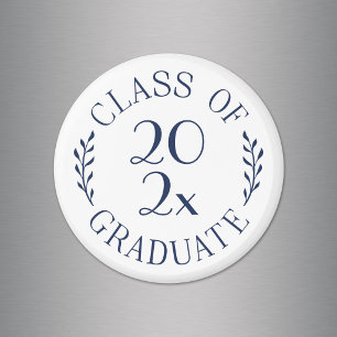 Class of 2021 Graduate Chic Navy Typography Magnet