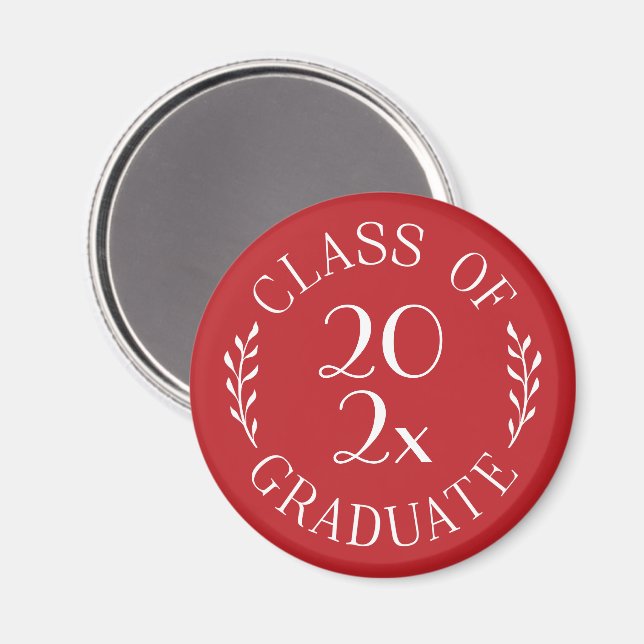Class of 2021 Graduate Chic Typography Red Magnet (Front/Back)