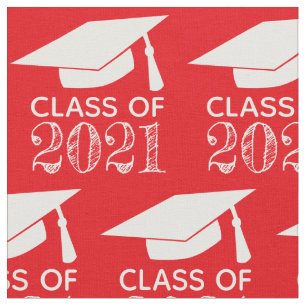 Class of 2021 Graduation Cap Red or Choose Color Fabric