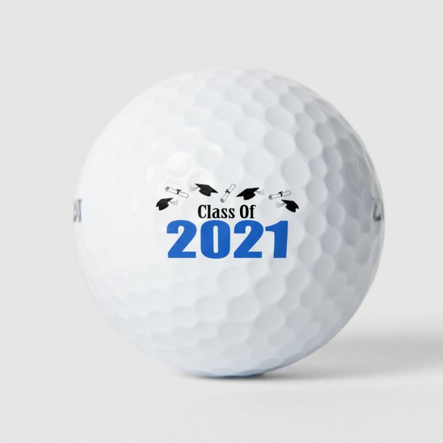 Class Of 2021 Graduation Caps & Diplomas (Blue) Golf Balls (Front)