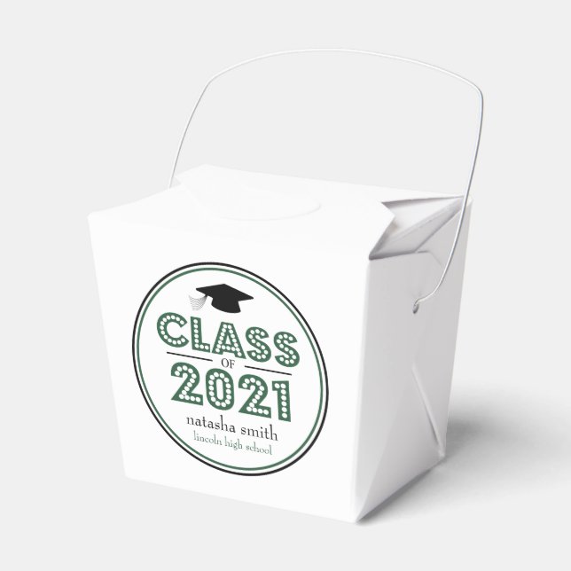 Class Of 2021 Graduation Favour Boxes (Emerald) (Front Side)