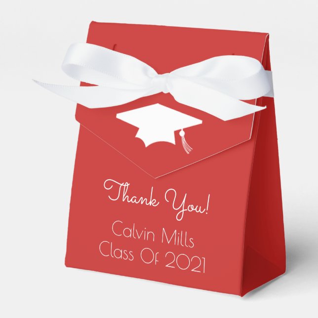 Class Of 2021 Graduation Favour Boxes (Red) (Front Side)