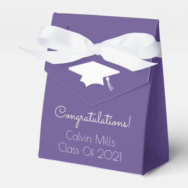 Class Of 2021 Graduation Favour Boxes (Ultra Viole (Front Side)
