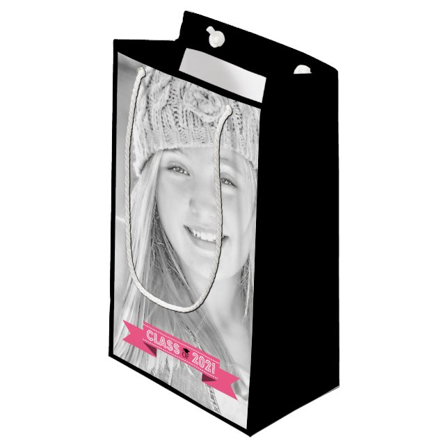 Class Of 2021 Graduation Gift Bag (Bubble Gum Pink (Front Angled)