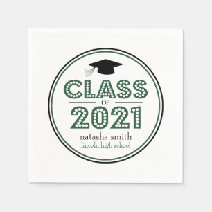 Class Of 2021 Graduation Napkins (Emerald Green)