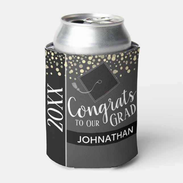 Class of 2021 Graduation Party Grey Can Cooler (Can Front)