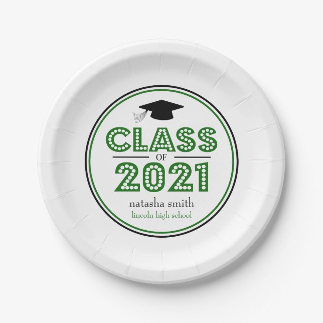 Class Of 2021 Graduation Plates (Green) (Front)