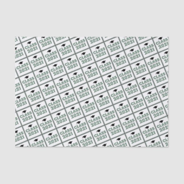 Class Of 2021 Graduation Tissue Paper (Emerald) (Front)